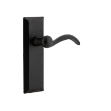Keep - Rustic Black Cast Iron Right Handed Passage Door Lever Set with Tine Lever and 2-3/4" Backset