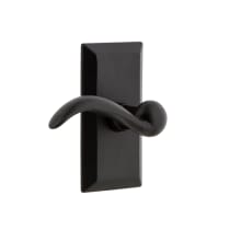 Vale  - Rustic Cast Iron Left Handed Privacy Door Lever Set with Tine Lever and 2-3/8" Backset