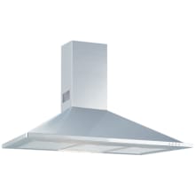 600 CFM 48 Inch Wide Wall Mounted Hood with Aluminum Mesh Filtering, Two 50W Halogen Lighting, Push Button Controls with 3 Fan Speeds