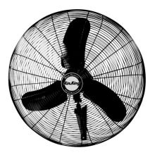 30" 3-Speed 1/3 HP Oscillating Industrial Wall Mount Air Circulator