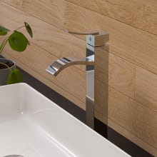 Tall Square Body Curved Spout Single Lever Bathroom Faucet