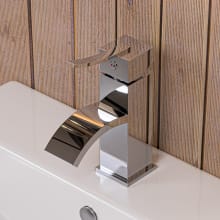 Square Body Curved Spout Single Lever Bathroom Faucet