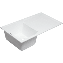 Alfi Trade 33-7/8" Drop In Single Basin Granite Composite Kitchen Sink with Drainboard