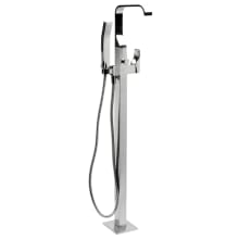 Floor Mounted Tub Filler with Built-In Diverter – Includes Hand Shower