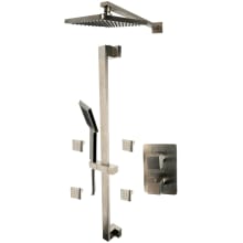 Thermostatic Shower System with Shower Head, Hand Shower, Slide Bar, Bodysprays, Shower Arm, Hose, and Valve Trim