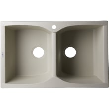 Alfi Trade 31-1/8" Drop In Double Basin Granite Composite Kitchen Sink