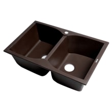 Alfi Trade 31-1/8" Drop In Double Basin Granite Composite Kitchen Sink