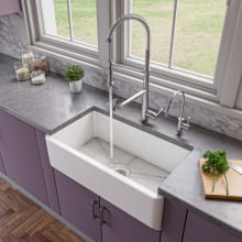 32-1/4" Single Basin Fireclay Kitchen Sink for Farmhouse Installations
