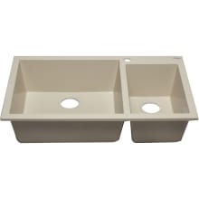 Alfi Trade 33-7/8" Drop In Double Basin Granite Composite Kitchen Sink