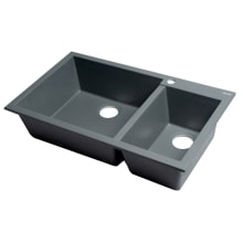 Alfi Trade 33-7/8" Drop In Double Basin Granite Composite Kitchen Sink