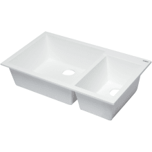 Alfi Trade 33-7/8" Undermount Double Basin Granite Composite Kitchen Sink