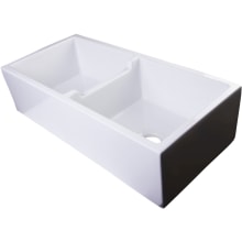 39" Double Basin Thick Wall Farmhouse Fireclay Kitchen Sink