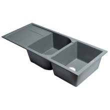 Alfi Trade 45-11/16" Drop In Double Basin Granite Composite Kitchen Sink with Drainboard