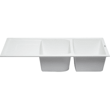 Alfi Trade 45-11/16" Drop In Double Basin Granite Composite Kitchen Sink with Drainboard