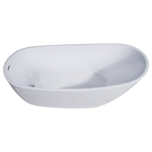 68" Acrylic Soaking Bathtub for Free Standing Installations with Right Drain, Pop-Up Drain Assembly and Overflow