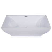67" Acrylic Soaking Bathtub for Free Standing Installations with Rear Drain, Pop-Up Drain Assembly and Overflow