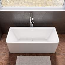 67" Acrylic Soaking Bathtub for Free Standing Installations with Rear Drain, Pop-Up Drain Assembly and Overflow