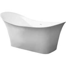 74" Resin Soaking Bathtub for Free Standing Installations with Center Drain, Pop-Up Drain Assembly and Overflow