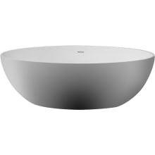67" Resin Soaking Bathtub for Free Standing Installations with Center Drain, Pop-Up Drain Assembly and Overflow
