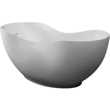 66" Resin Soaking Bathtub for Free Standing Installations with Center Drain, Pop-Up Drain Assembly and Overflow