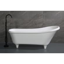 69" Free Standing Resin Soaking Tub with Center Drain, Drain Assembly, and Overflow