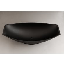71" X 32" Free Standing Resin Soaking Tub with Center Drain and Drain Assembly