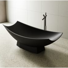 71" X 34" Free Standing Resin Soaking Tub with Center Drain and Drain Assembly