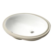 22-1/2" Oval Porcelain Undermount Bathroom Sink with Overflow and 0 Faucet Holes at 0" Centers