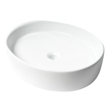 21-5/8" Oval Porcelain Vessel Bathroom Sink and 0 Faucet Holes at 0" Centers