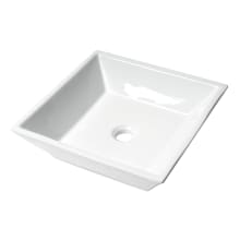 16-1/2" Square Porcelain Vessel Bathroom Sink and 0 Faucet Holes at 0" Centers