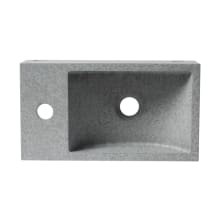 15-3/4" Rectangular Concrete Wall Mounted Bathroom Sink with 1 Faucet Hole