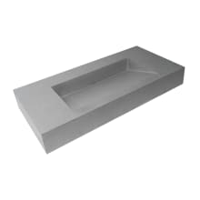 40" Rectangular Concrete Vessel Bathroom Sink