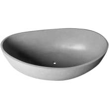 63" Free Standing Stone Composite Soaking Tub with Center Drain and Drain Assembly