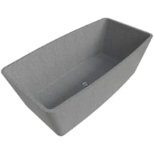 22.8" Free Standing Stone Composite Soaking Tub with Center Drain and Drain Assembly