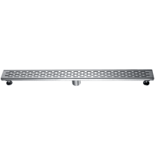 36" Wide Linear Shower Drain with Groove Lines