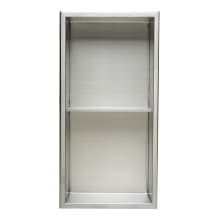 12" x 24" Stainless Steel Recessed Shower Niche with Vertical Double Shelf