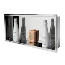 24" x 12" Stainless Steel Recessed Shower Niche with Horizontal Single Shelf