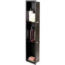 8" x 36" Stainless Steel Shower Niche with Verticle Triple Shelf