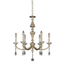 Floridia 6 Light 27" Wide Taper Candle Style Chandelier with Firenze Crystal