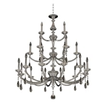 Floridia 21 Light 42" Wide Taper Candle Style Chandelier with Firenze Crystal