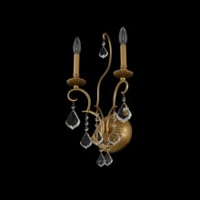 Elise 2 Light 20" Tall Wall Sconce with Firenze Crystal