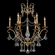 Elise 6 Light 26" Wide Taper Candle Style Chandelier with Firenze Crystal