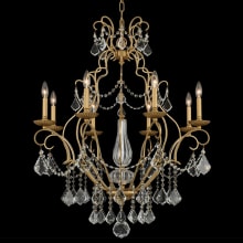 Elise 8 Light 32" Wide Taper Candle Style Chandelier with Firenze Crystal