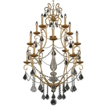 Elise 15 Light 34" Wide Taper Candle Style Chandelier with Firenze Crystal
