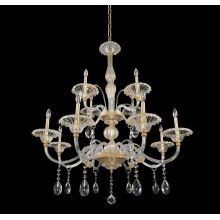 La Rosa 12 Light 43" Wide Candle Style Chandelier with Crystal Accents