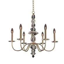 Bolivar 6 Light 26" Wide Taper Candle Style Chandelier with Firenze Crystal