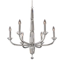 Palermo 6 Light 26" Wide Taper Candle Style Chandelier with Firenze Crystal