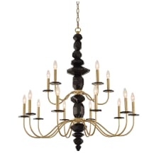 Piedra 15 Light 38" Wide Taper Candle Style Chandelier