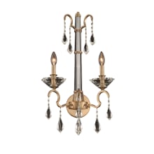 Valencia 2 Light 25" Tall Wall Sconce with Firenze Crystal