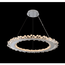Quasar 34" Wide LED Ring Chandelier with Firenze Crystal